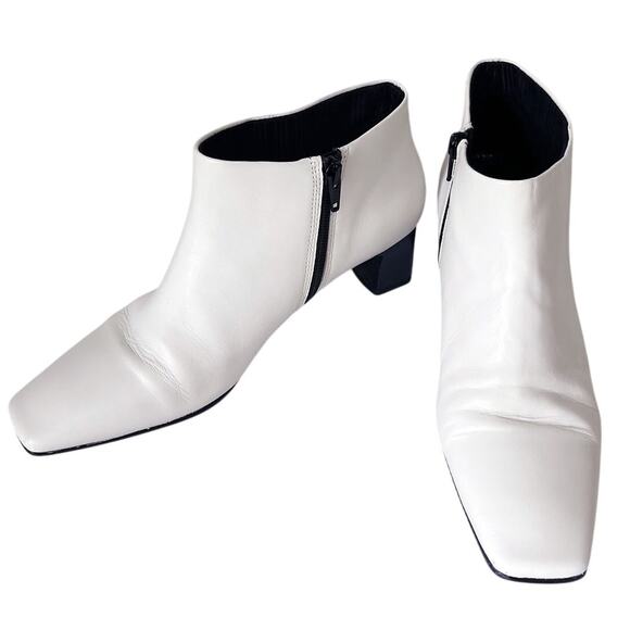 VAGABOND Ebba Leather Square Toe Ankle Boots In White Size 39/9 - Picture 4 of 15